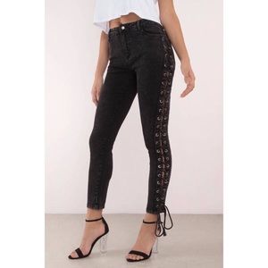 ⚡️TOBI Lace Up Black Jeans Party Pants | Medium